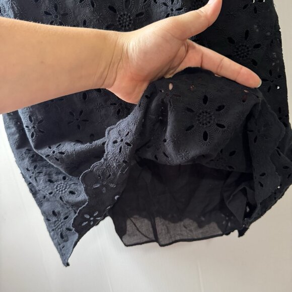 Kate Spade Black Daisy Eyelet Shift Dress Sleeveless Short Sz 8 Women’s - Picture 8 of 16